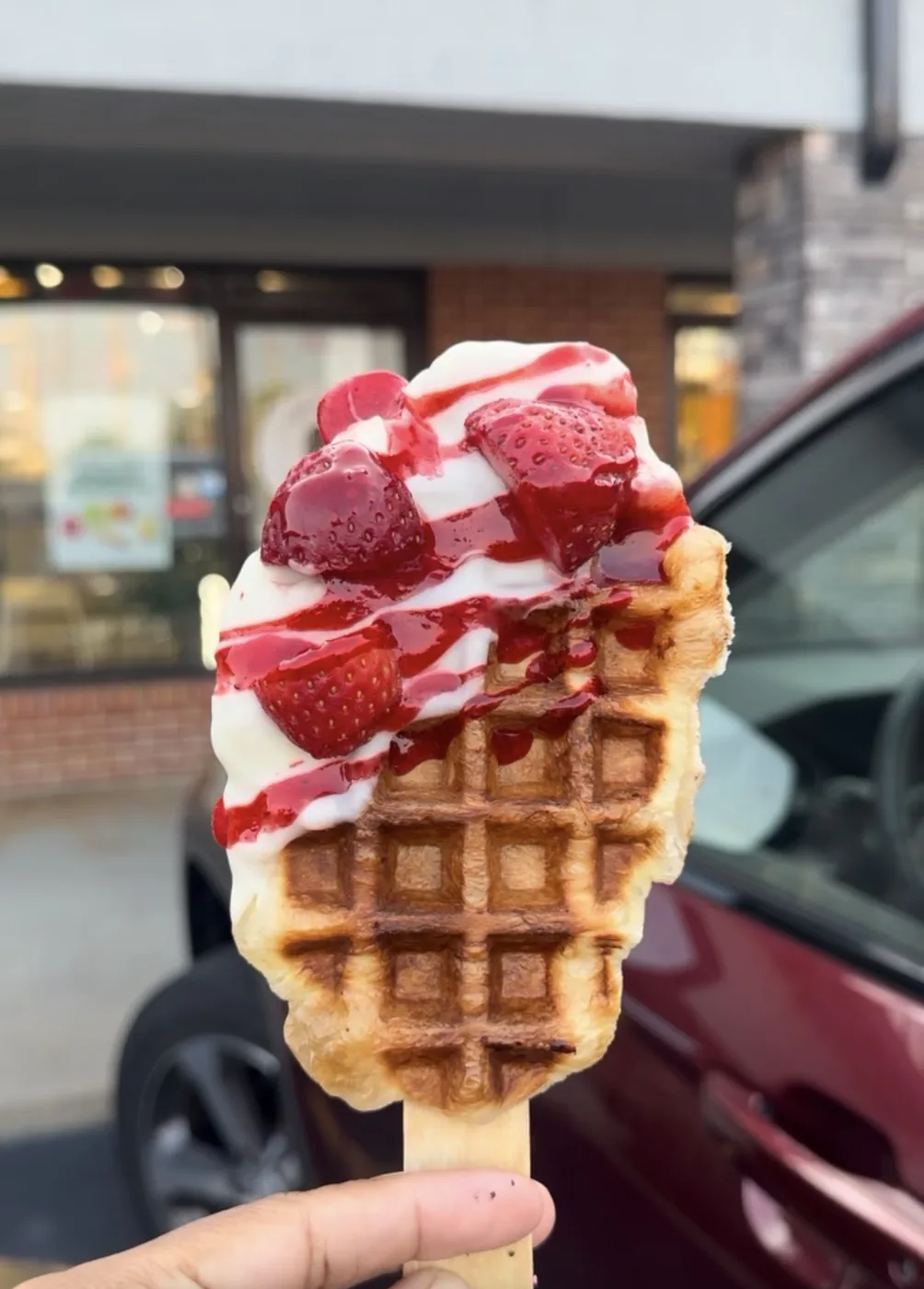 Strawberry and Creme Waffle Stick