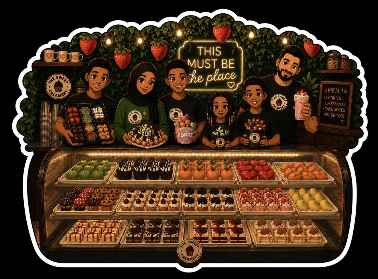 The Sweet Creamery family behind the dessert counter